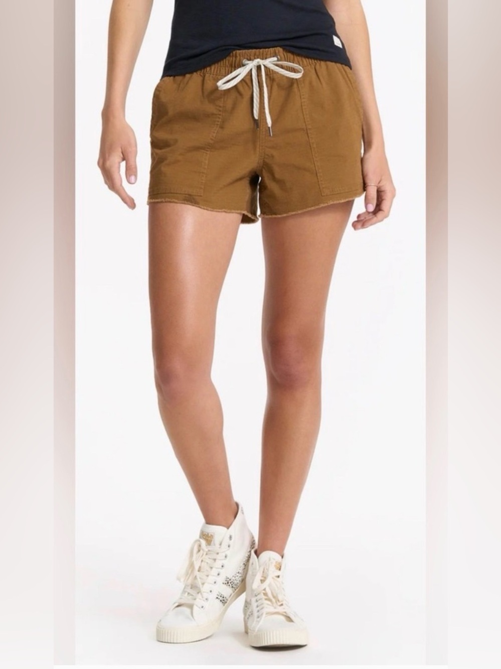 Vuori Vintage Ripstop Organic Cotton Short Size Small Cognac Brown